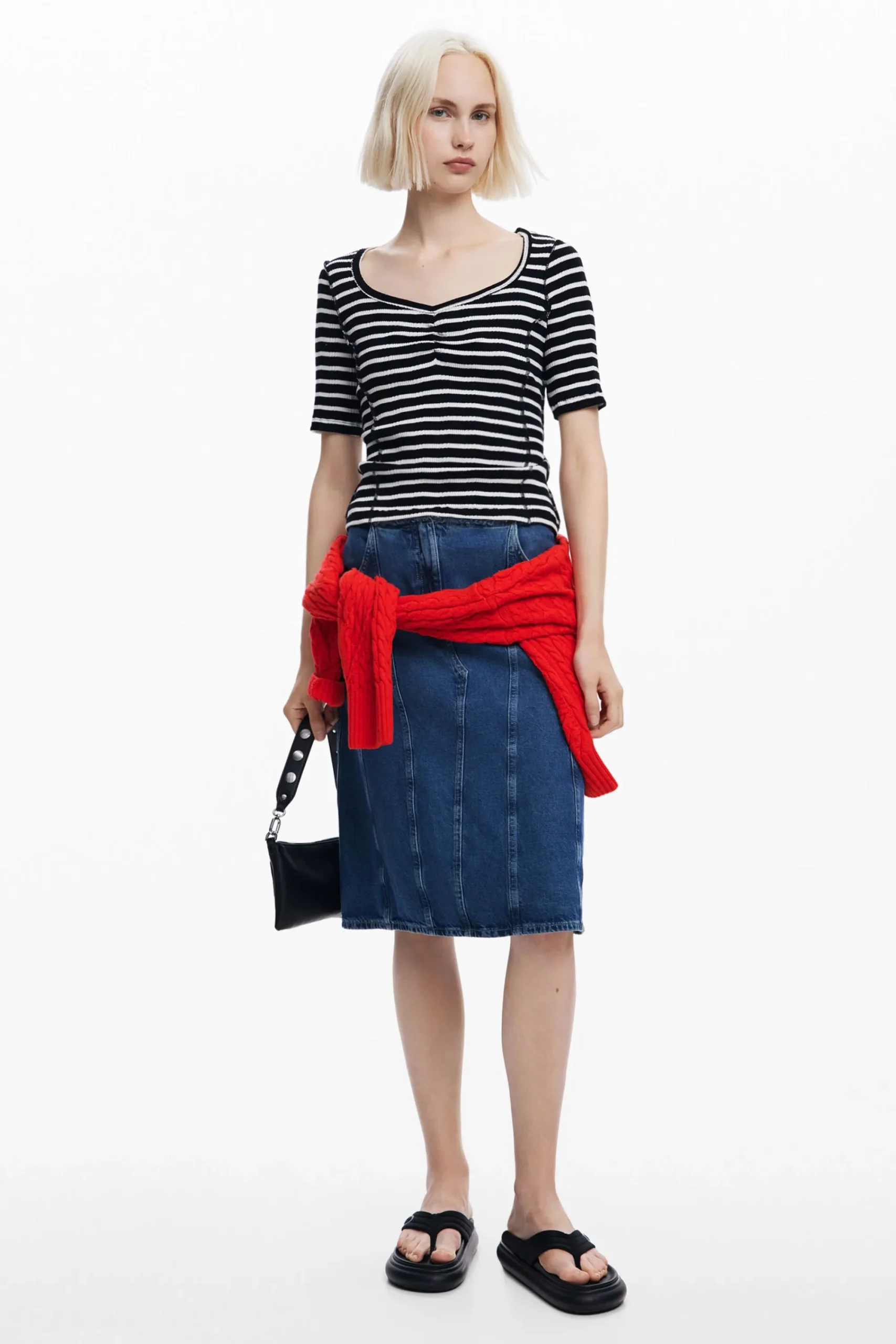 Camisas E Blusas|T-shirts<Desigual Camiseta listrada