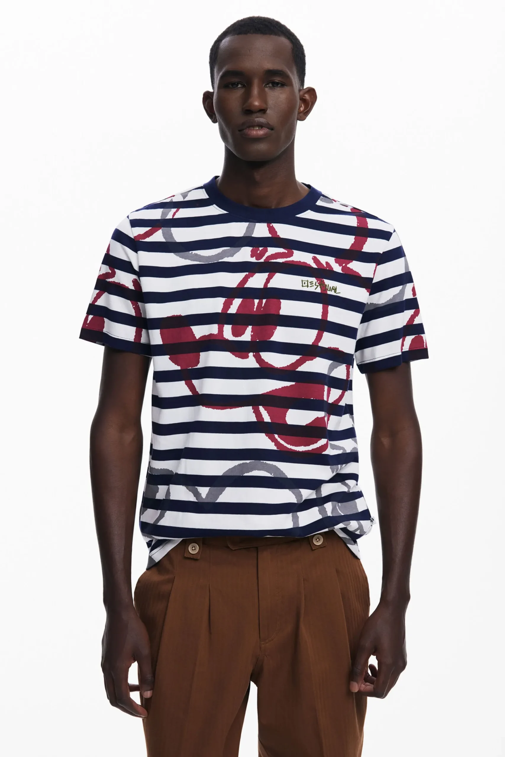 T-shirts<Desigual Camiseta listrada e Mickey