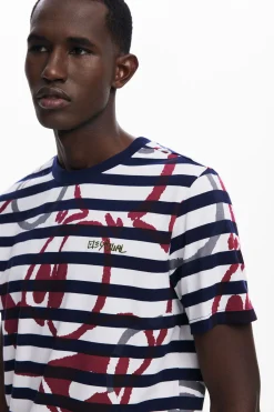 T-shirts<Desigual Camiseta listrada e Mickey