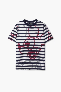 T-shirts<Desigual Camiseta listrada e Mickey