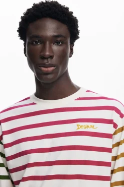 T-shirts<Desigual Camiseta listrada multicolor
