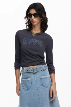 Camisas E Blusas|T-shirts<Desigual Camiseta love