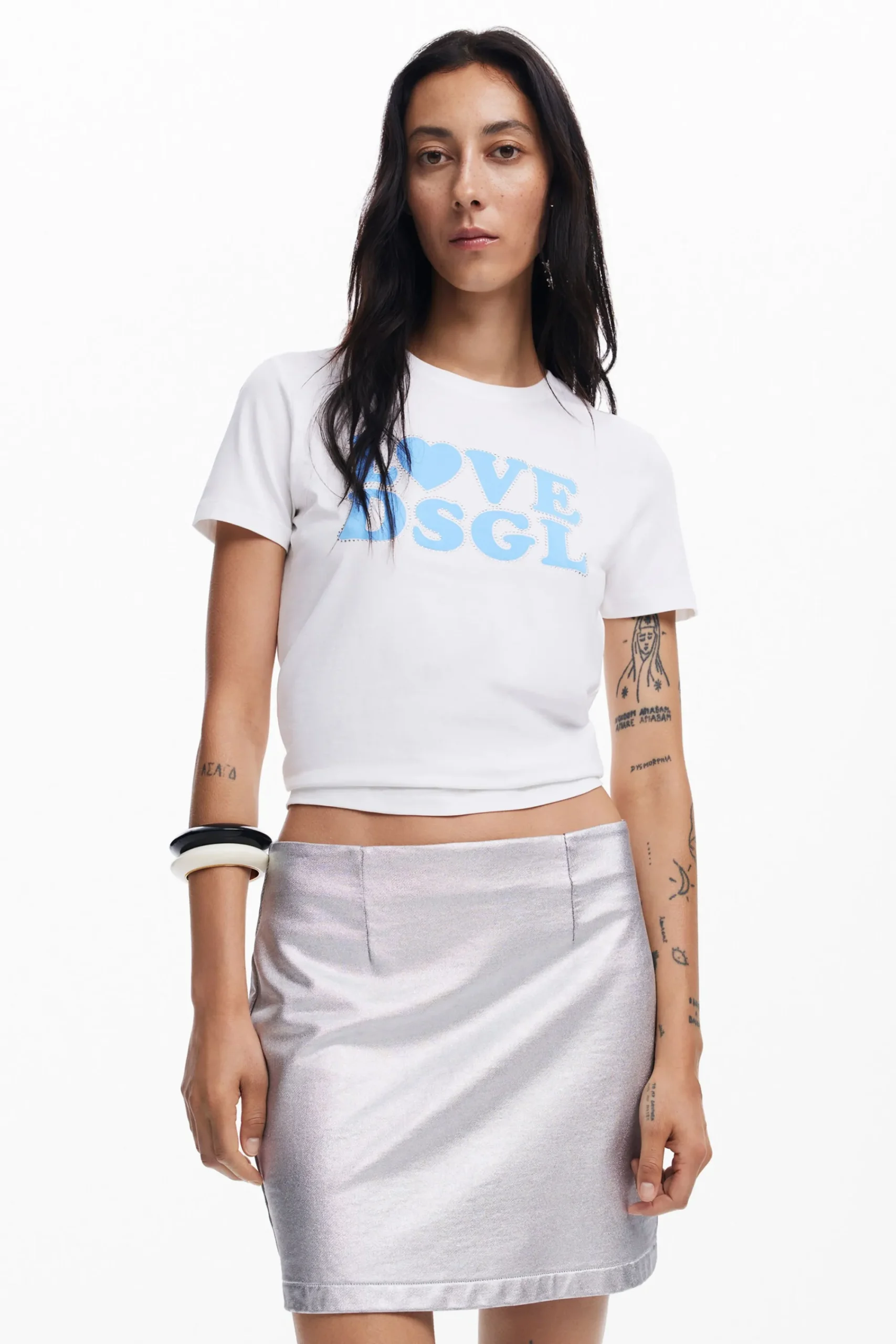 Camisas E Blusas|T-shirts<Desigual Camiseta Love