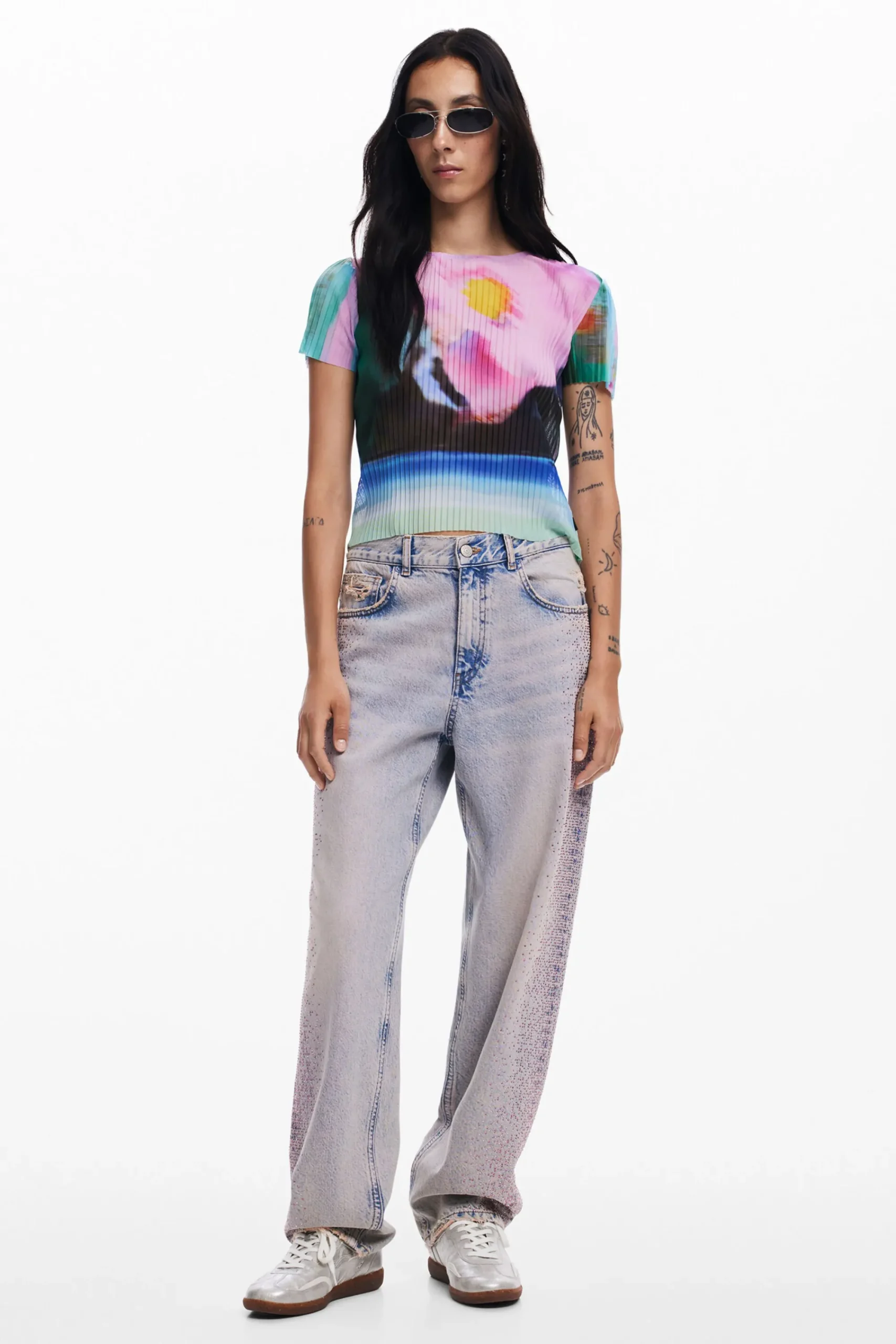 Camisas E Blusas|T-shirts<Desigual Camiseta paisagem desfocada