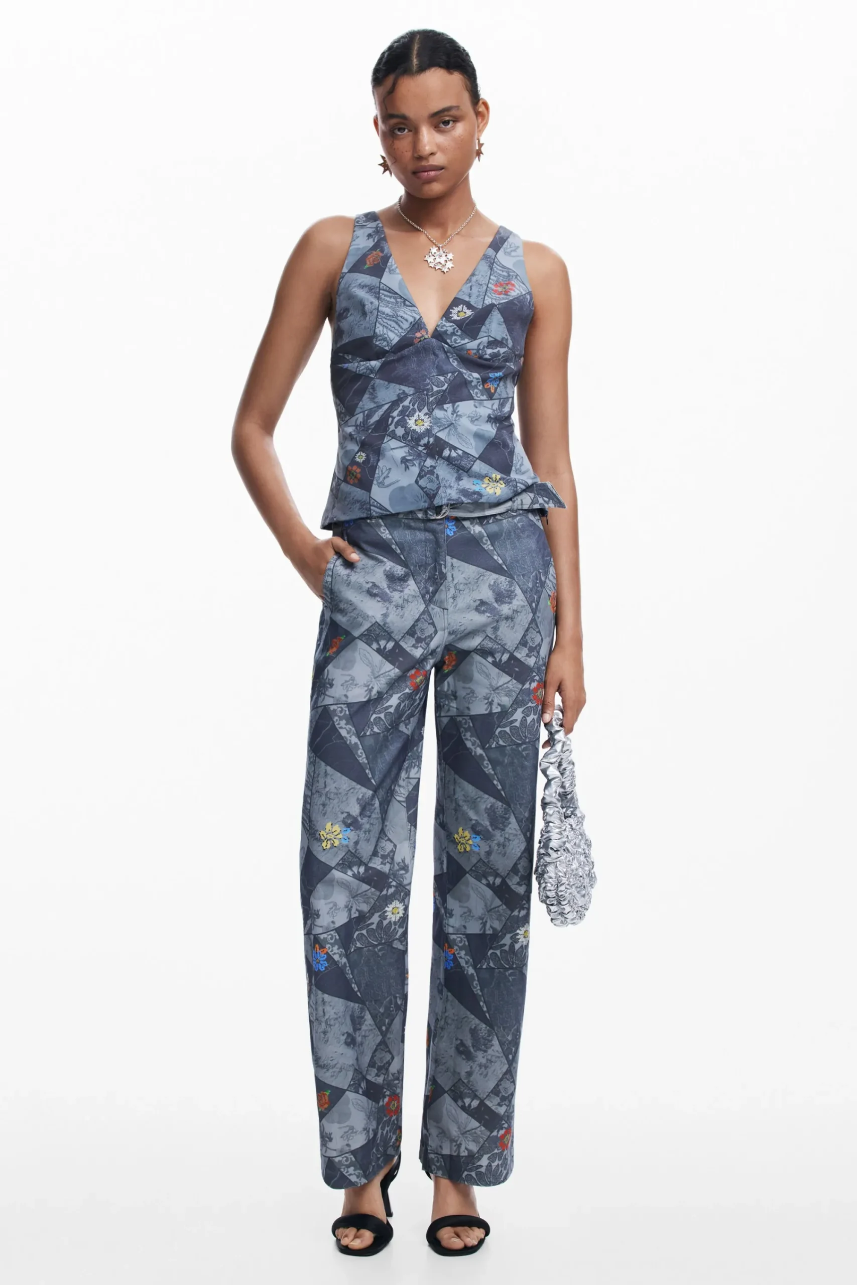 Camisas E Blusas|T-shirts<Desigual Camiseta patch com alças