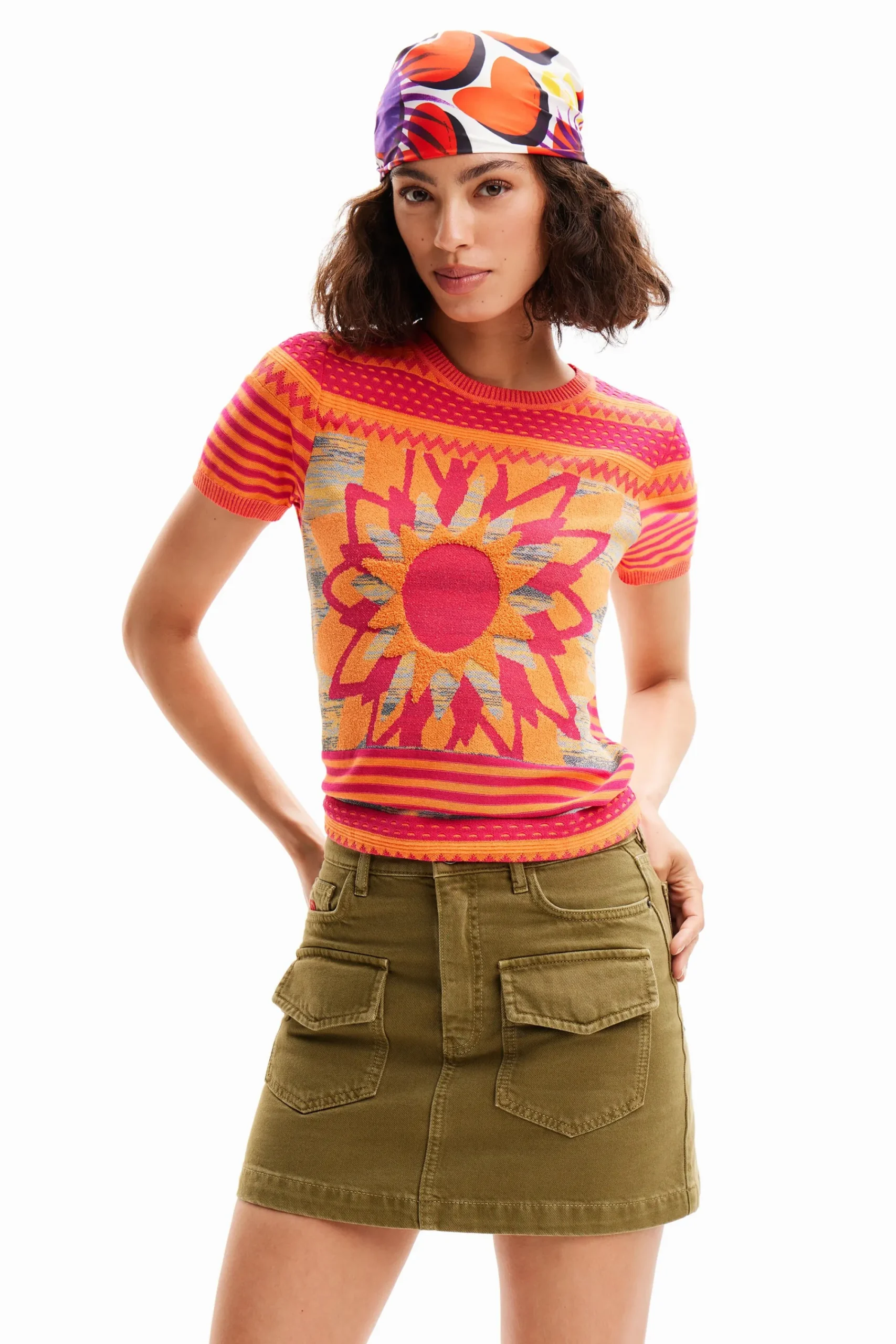 Camisas E Blusas|T-shirts<Desigual Camiseta ponto sol