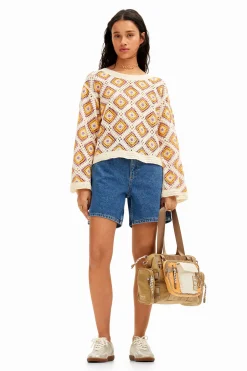Roupa De Malha|Malha<Desigual Camisola croché multicolor