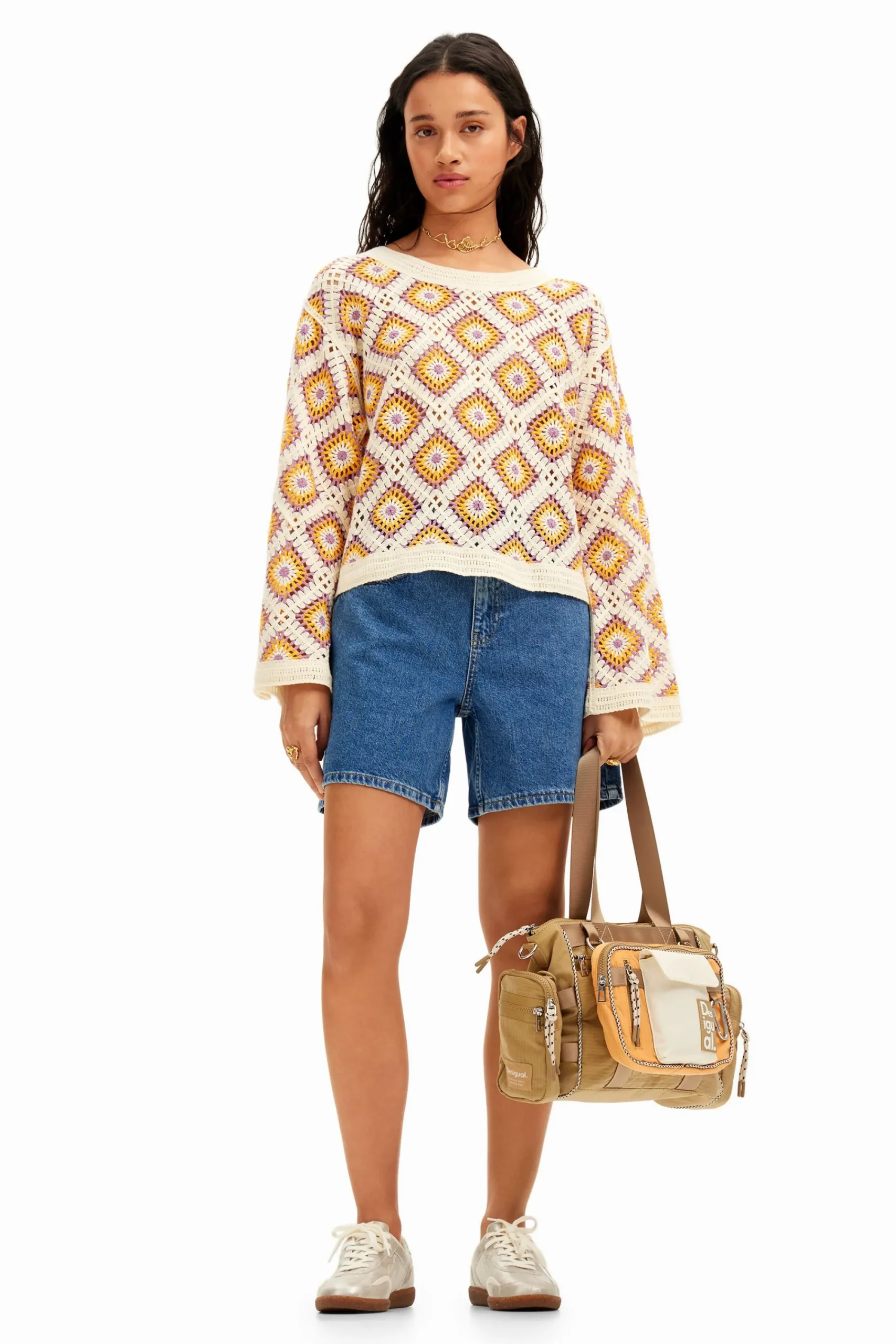Roupa De Malha|Malha<Desigual Camisola croché multicolor