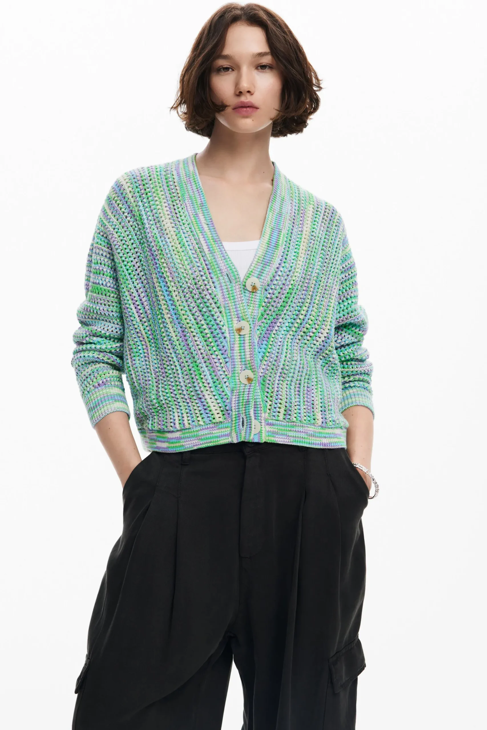 Roupa De Malha|Malha<Desigual Cardigã estampado multicolor