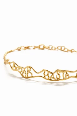 Joalharia<Desigual Colar choker mensagem estreita banho ouro Zalio