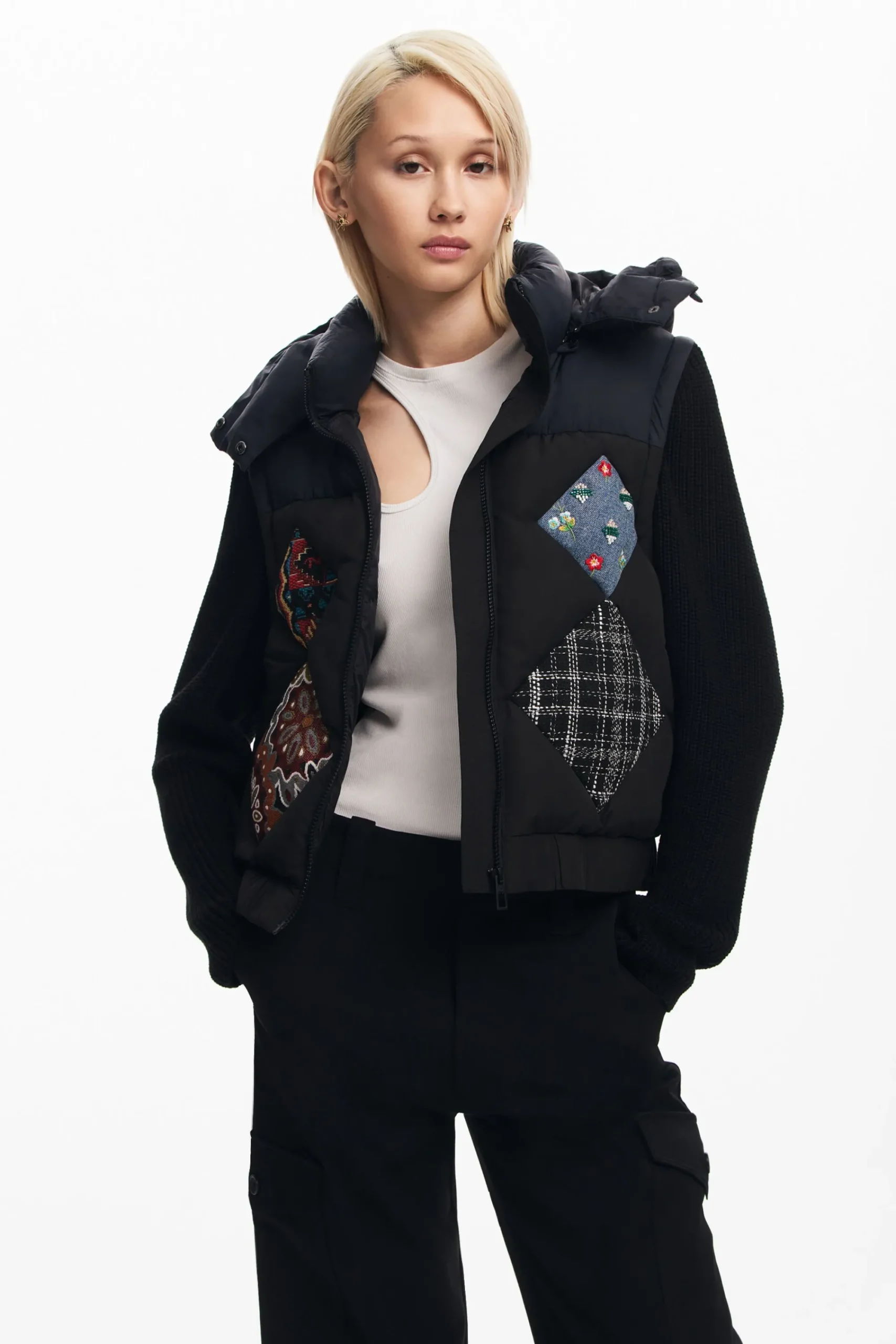 Casacões E Casacos<Desigual Colete combinado acolchoado