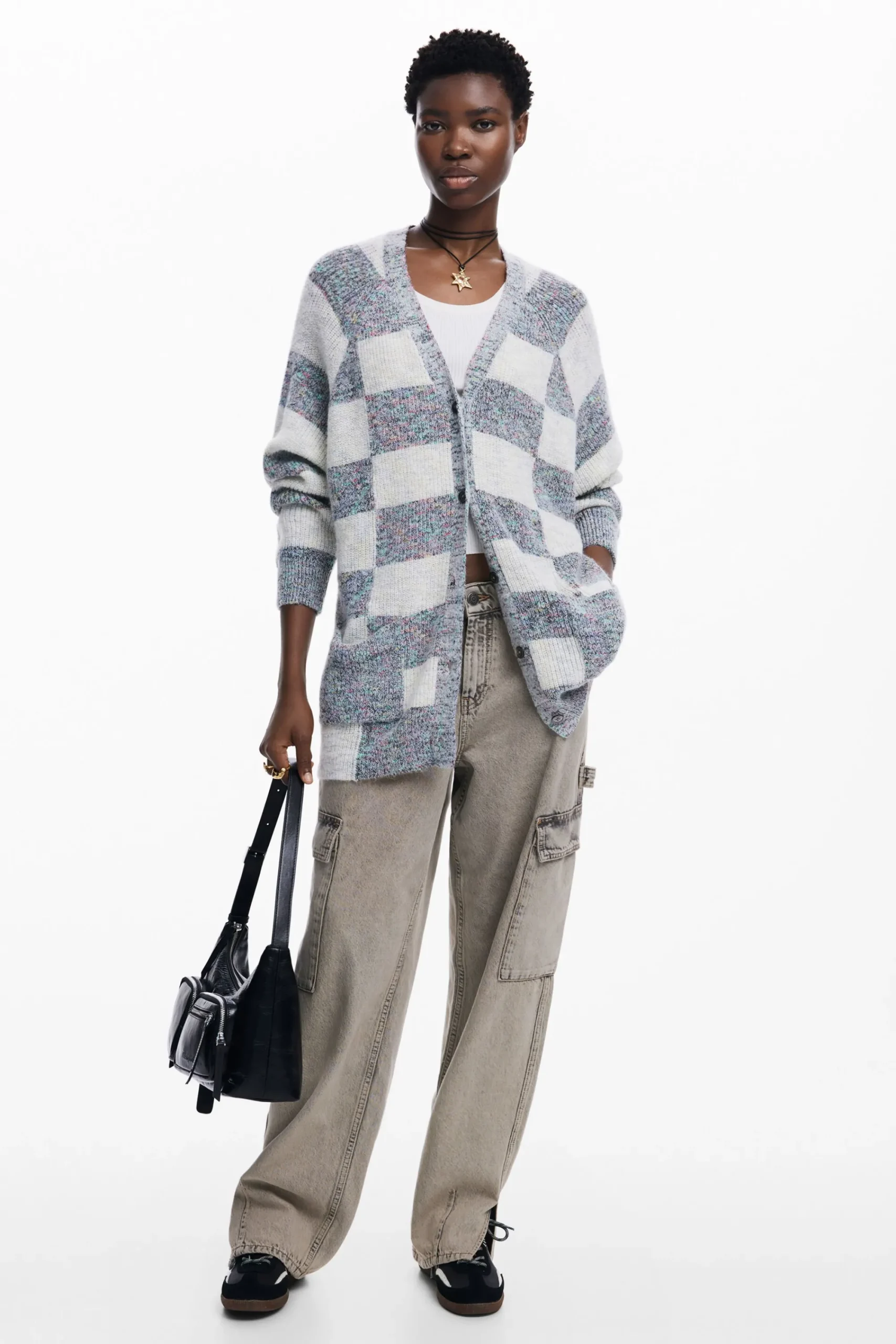 Roupa De Malha|Malha<Desigual Cárdigan de tecido combinado