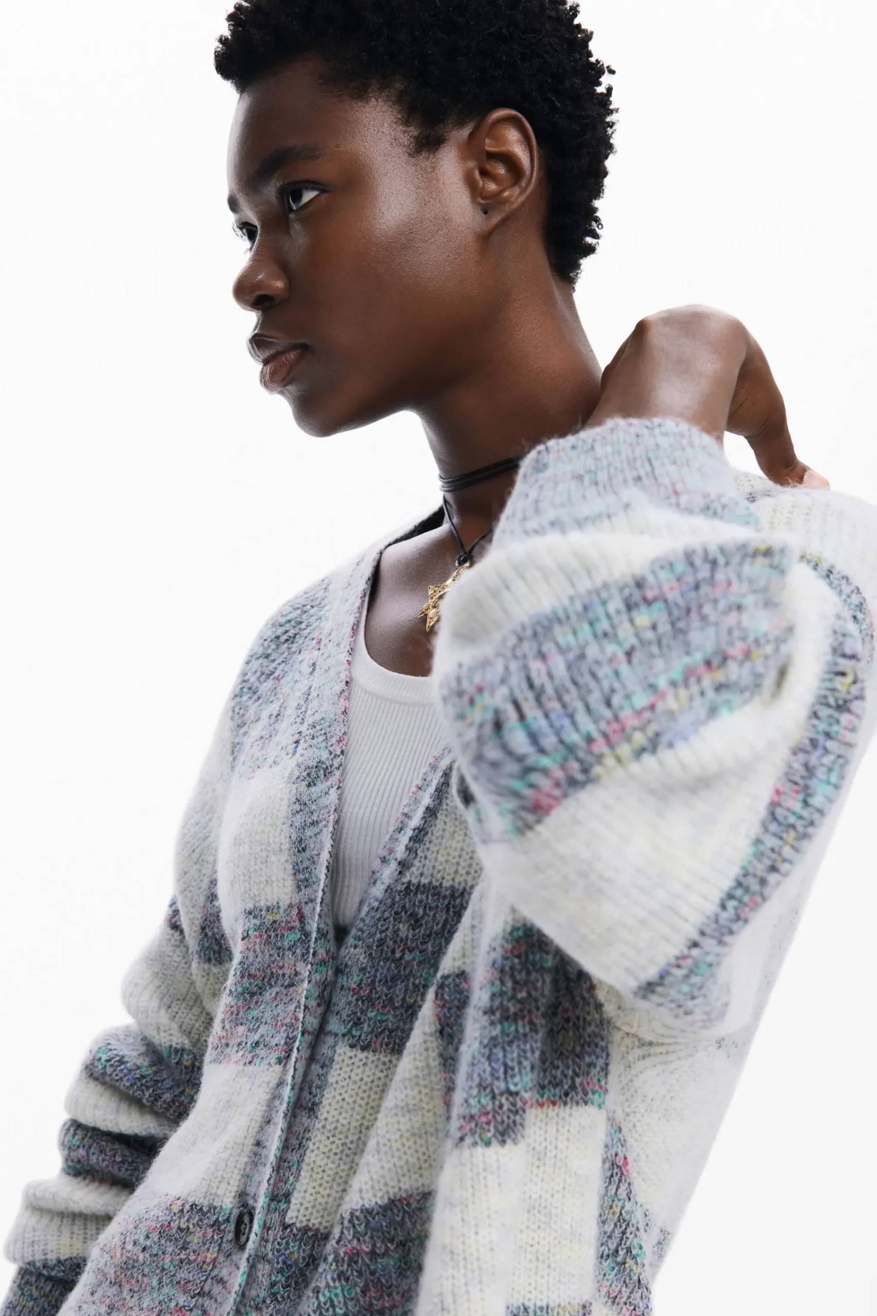 Roupa De Malha|Malha<Desigual Cárdigan de tecido combinado