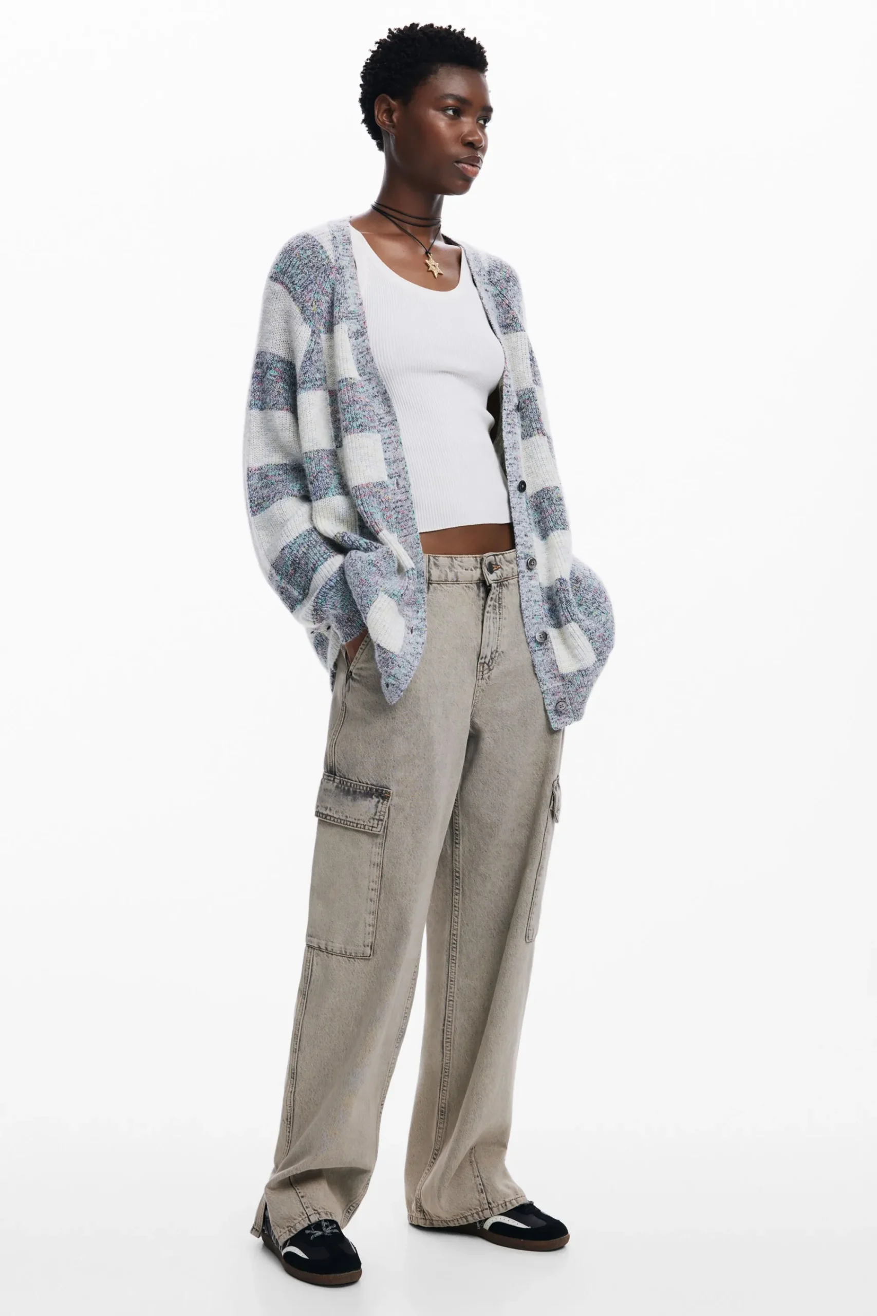 Roupa De Malha|Malha<Desigual Cárdigan de tecido combinado