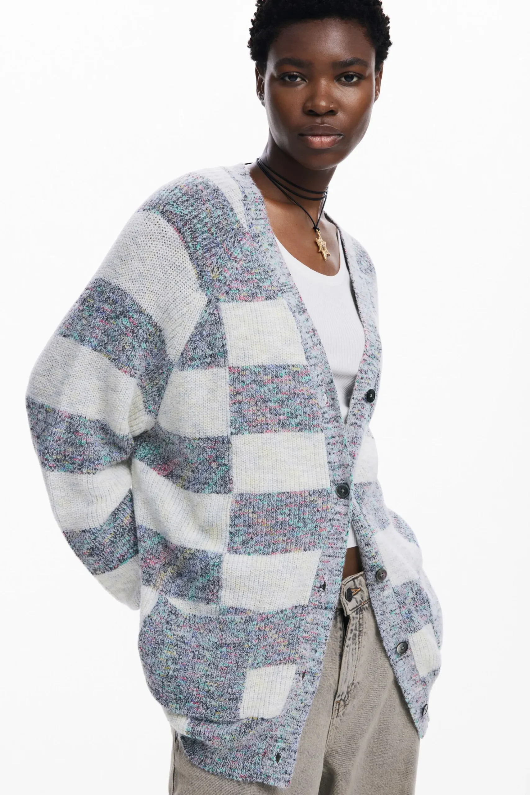 Roupa De Malha|Malha<Desigual Cárdigan de tecido combinado