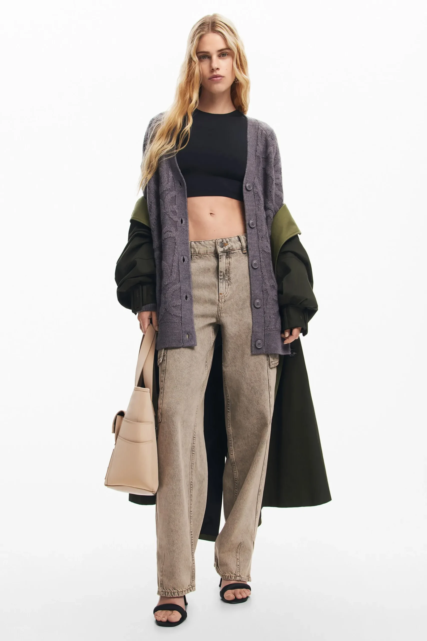 Roupa De Malha|Malha<Desigual Cárdigan oversized de ponto