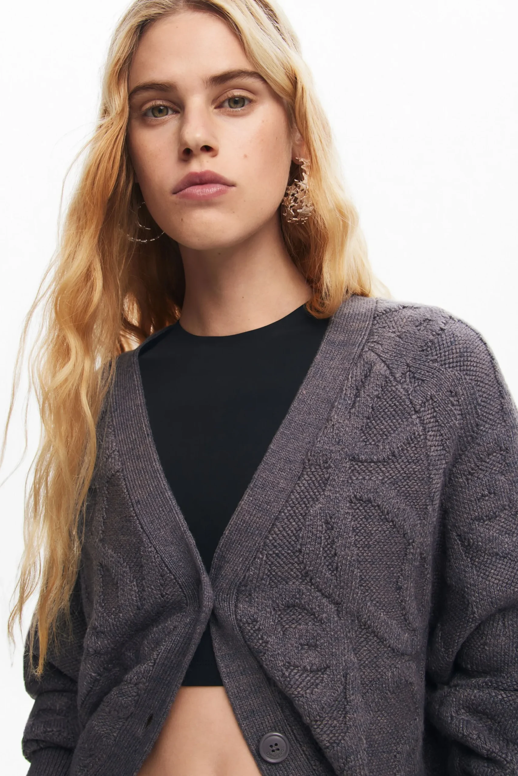 Roupa De Malha|Malha<Desigual Cárdigan oversized de ponto