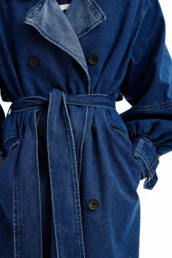 Casacões E Casacos<Desigual Gabardina oversize denim