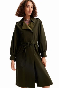Casacões E Casacos<Desigual Gabardine oversize cinto