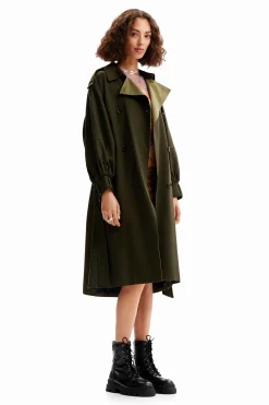 Casacões E Casacos<Desigual Gabardine oversize cinto