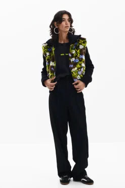 Casacões E Casacos<Desigual Jaqueta combinada com flores