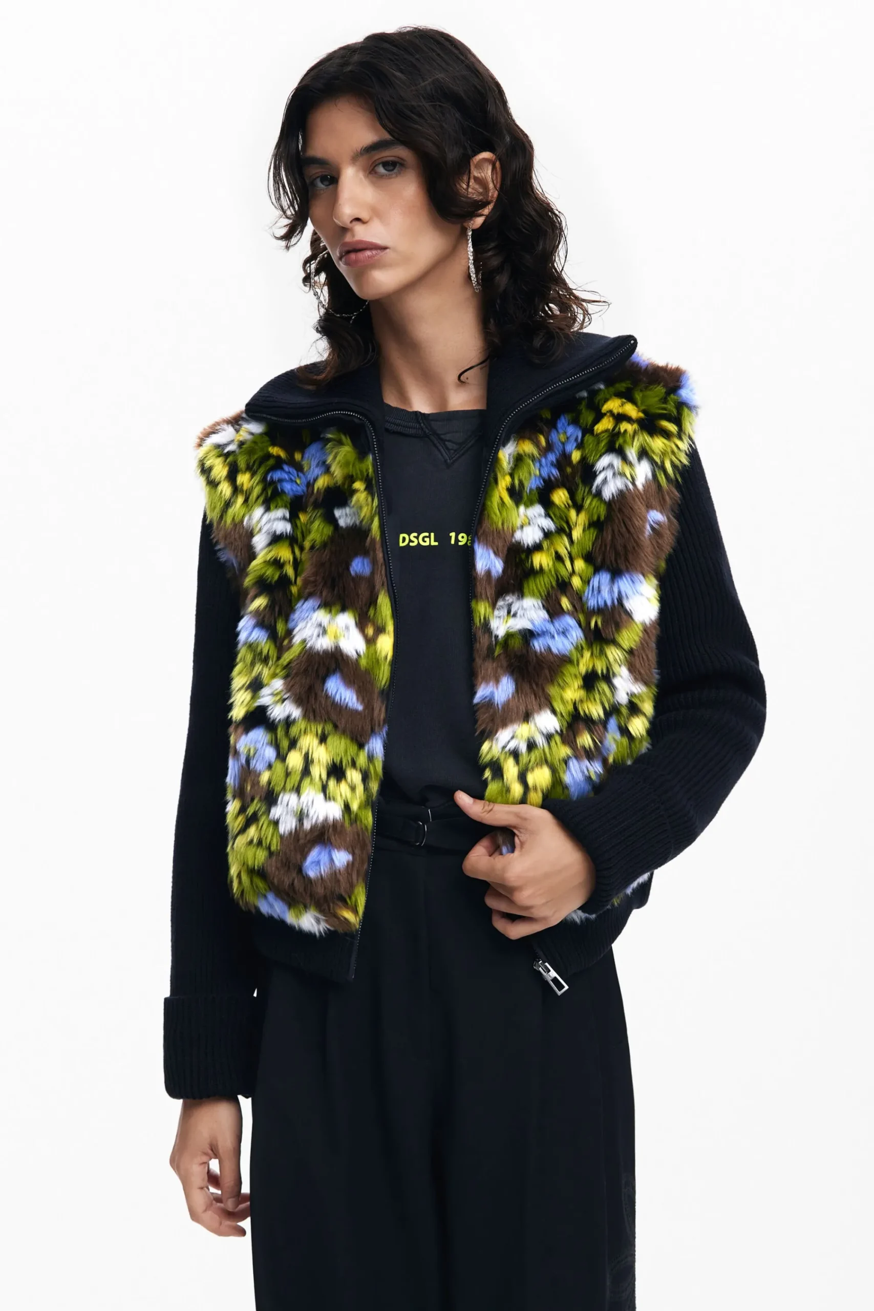 Casacões E Casacos<Desigual Jaqueta combinada com flores