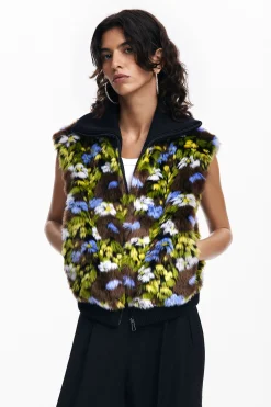 Casacões E Casacos<Desigual Jaqueta combinada com flores