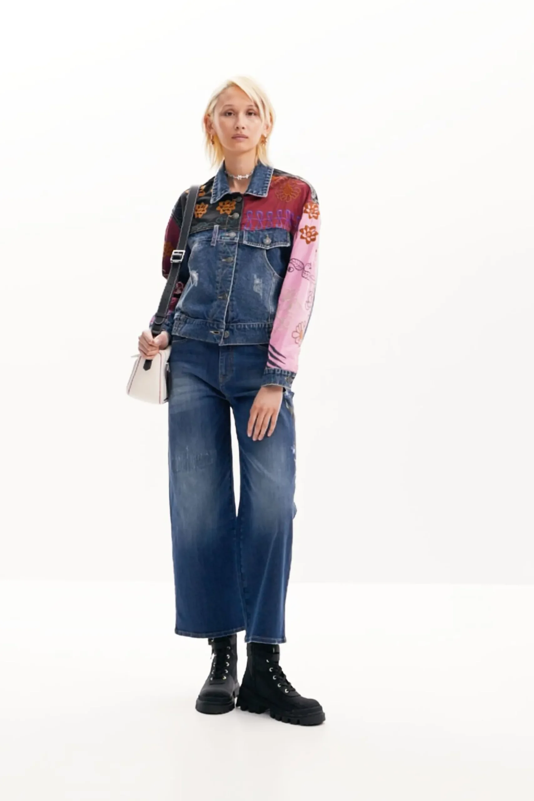 Casacões E Casacos<Desigual Jaqueta de denim patchwork