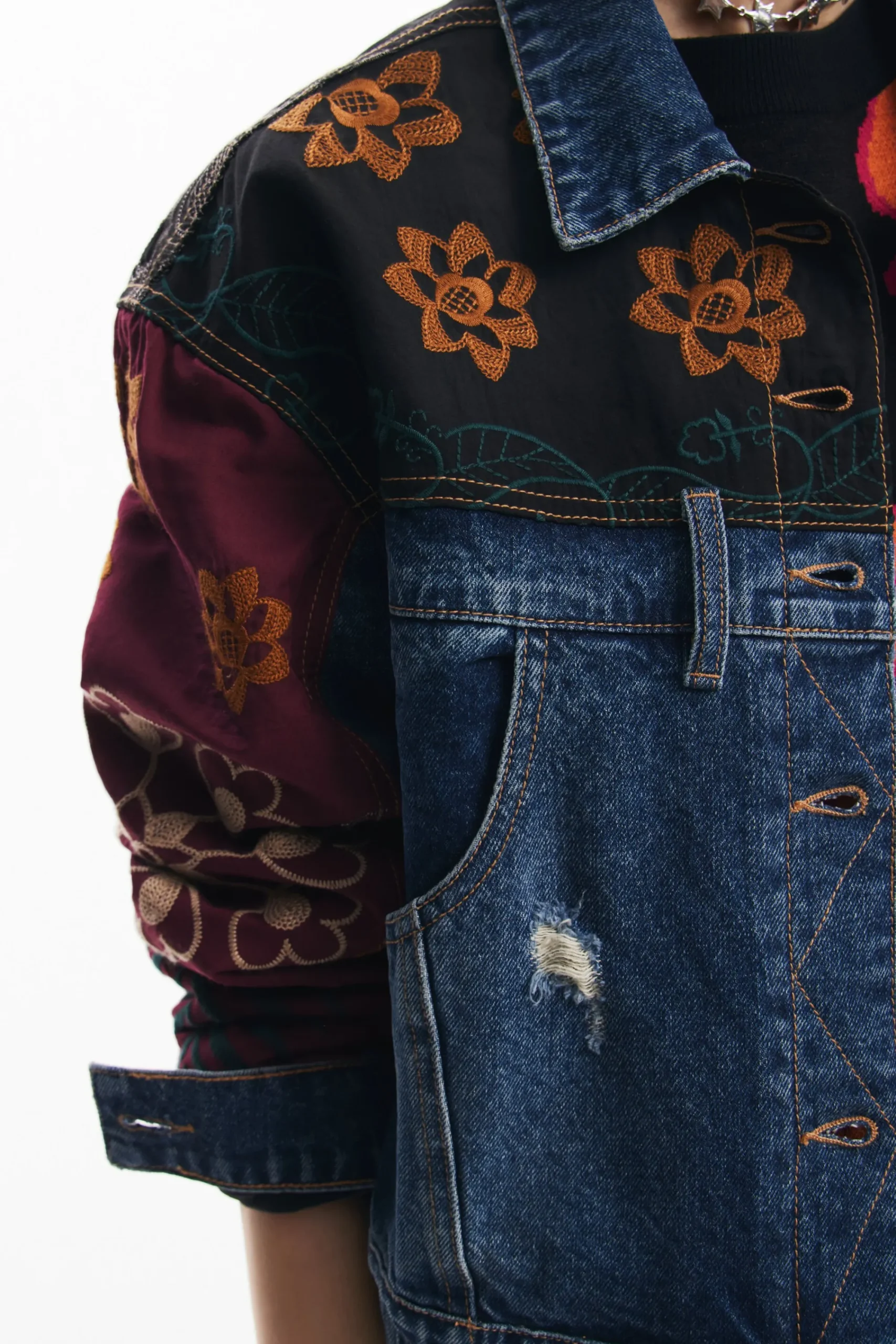 Casacões E Casacos<Desigual Jaqueta de denim patchwork