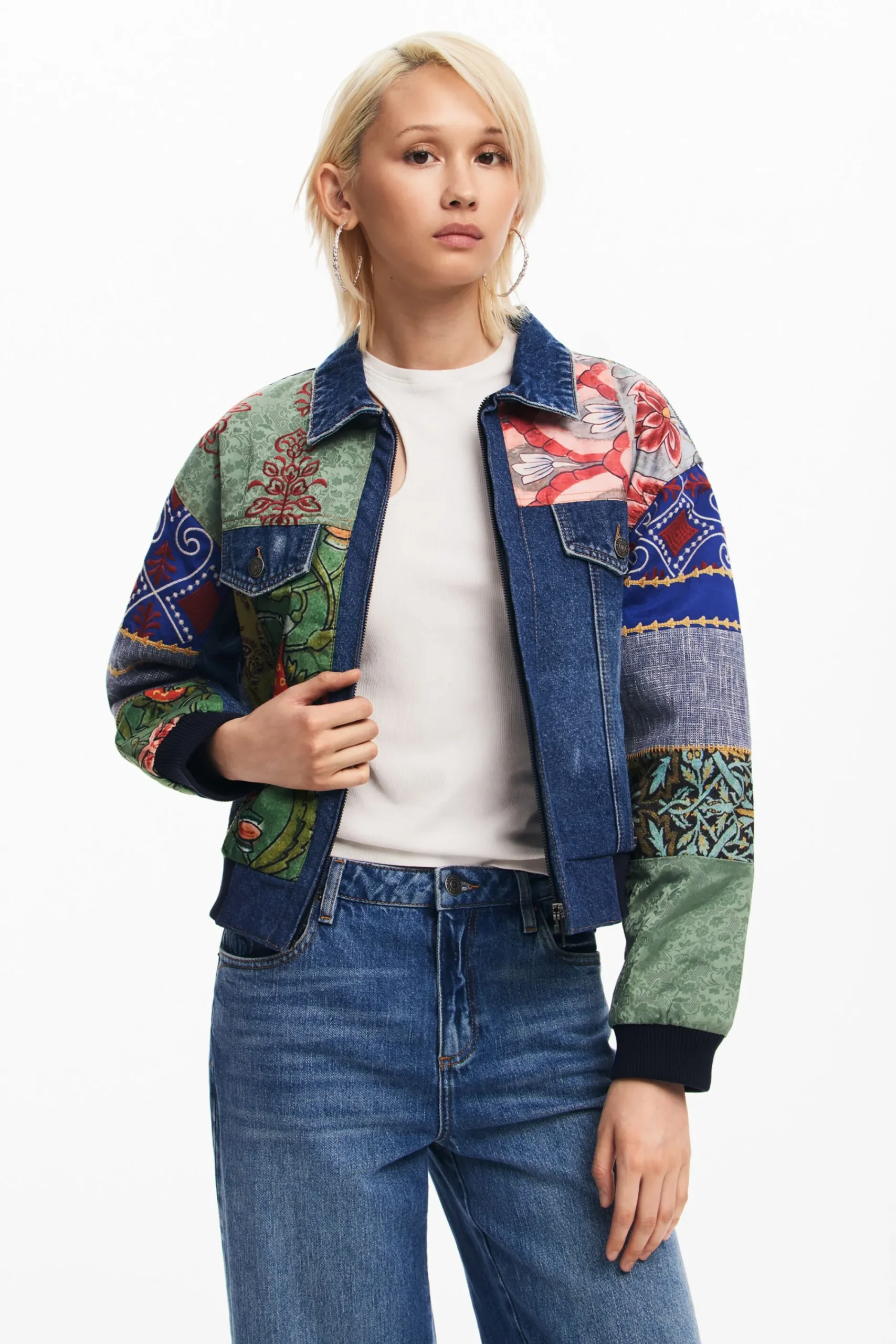 Casacões E Casacos<Desigual Jaqueta de denim patchwork