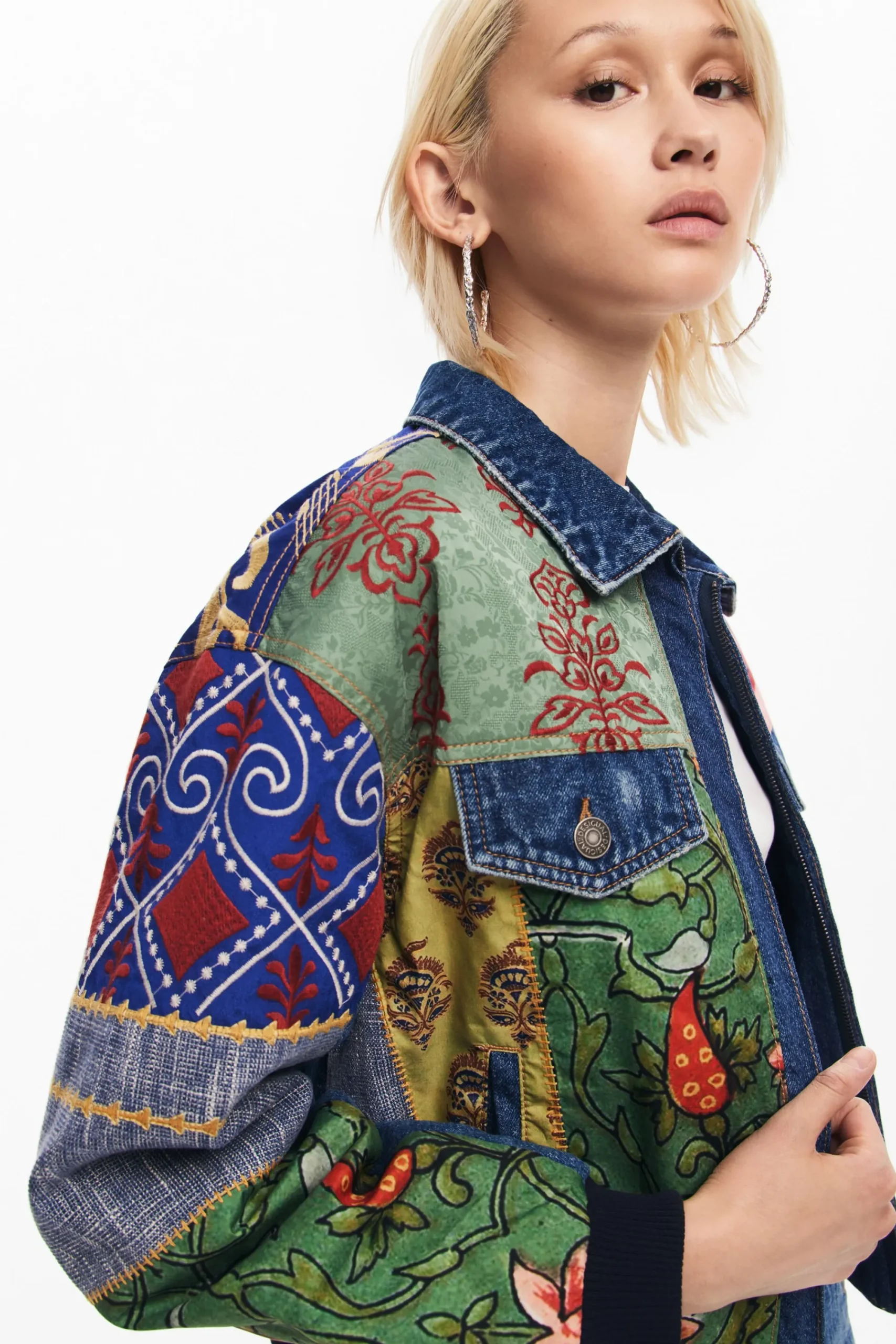 Casacões E Casacos<Desigual Jaqueta de denim patchwork