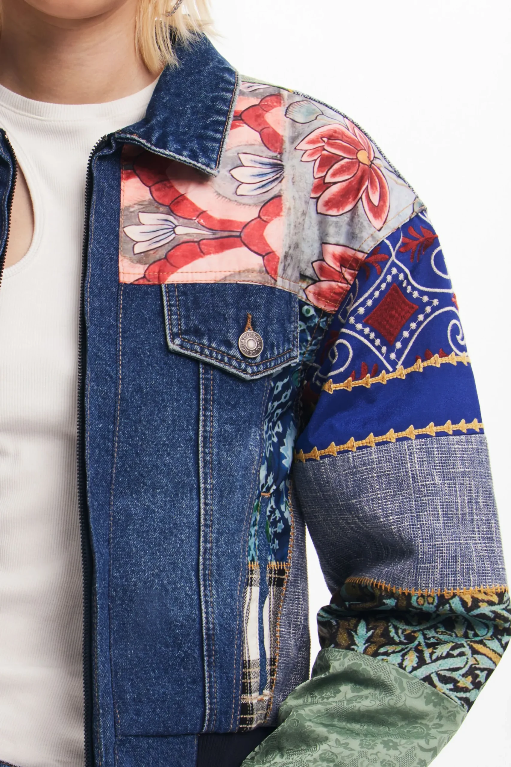 Casacões E Casacos<Desigual Jaqueta de denim patchwork