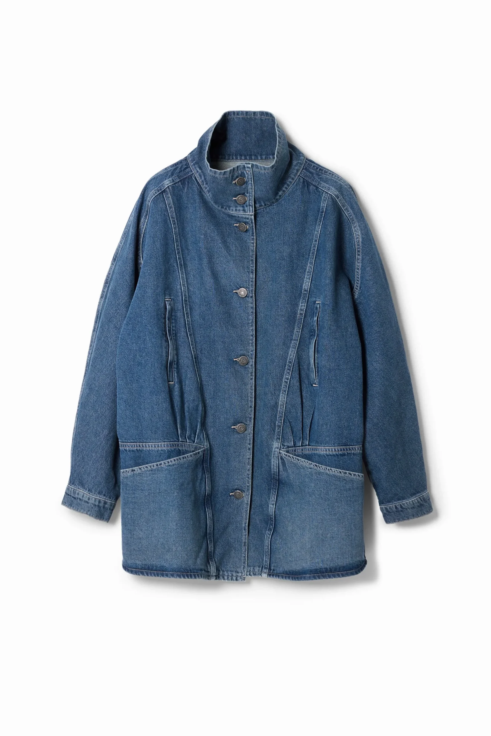 Casacões E Casacos<Desigual Jaqueta jeans com efeito listrado e decote em V.