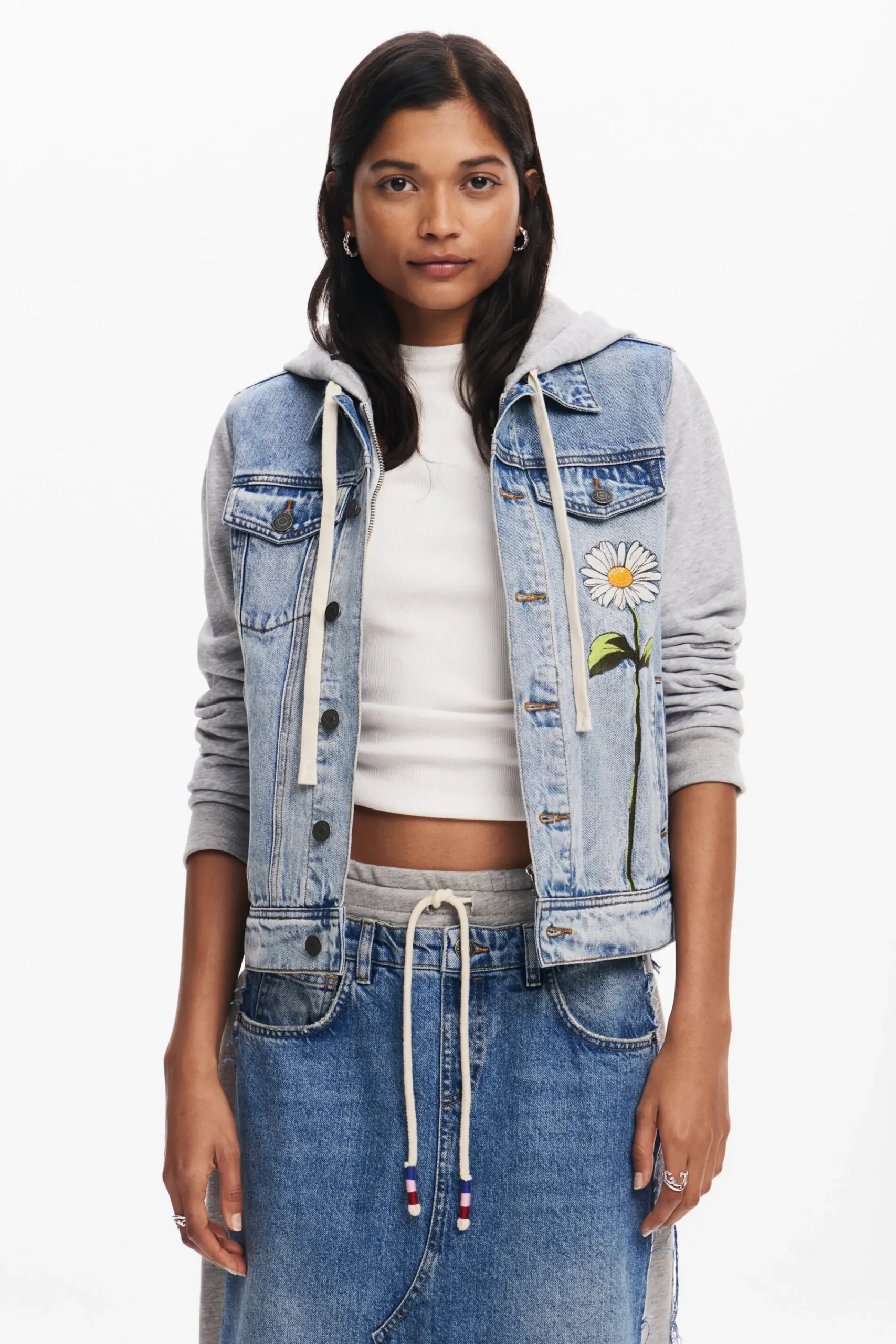 Casacões E Casacos<Desigual Jaqueta jeans trucker