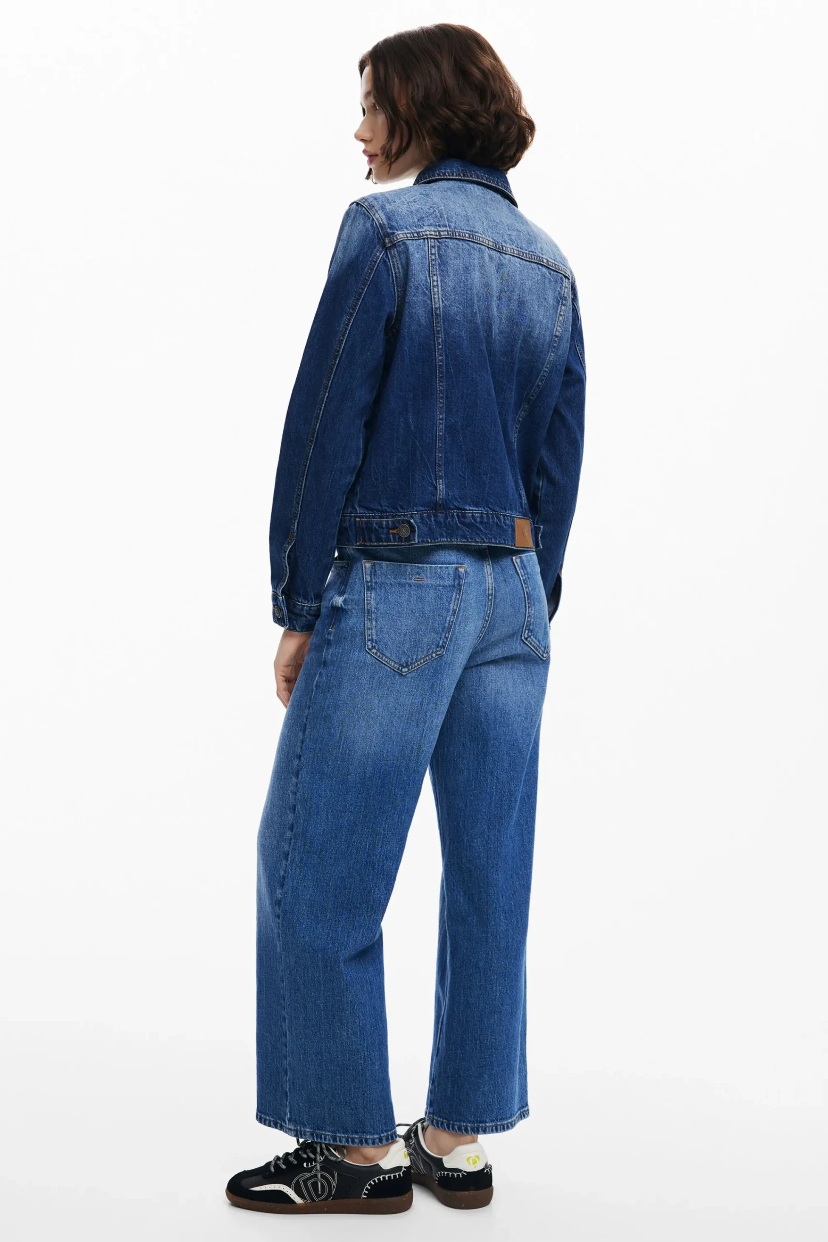 Casacões E Casacos<Desigual Jaqueta jeans trucker com flores
