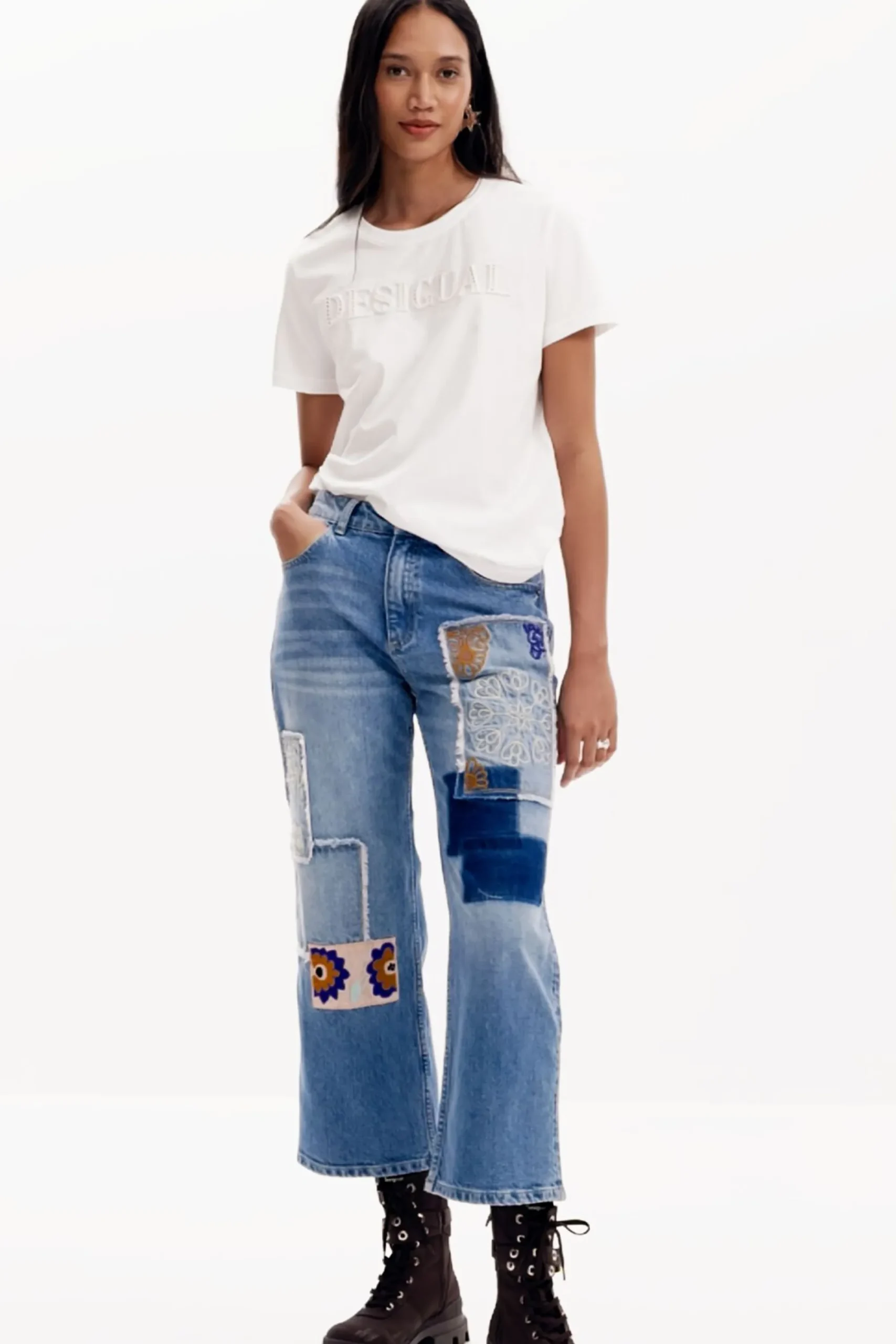 Jeans|Calças<Desigual Jeans patchwork