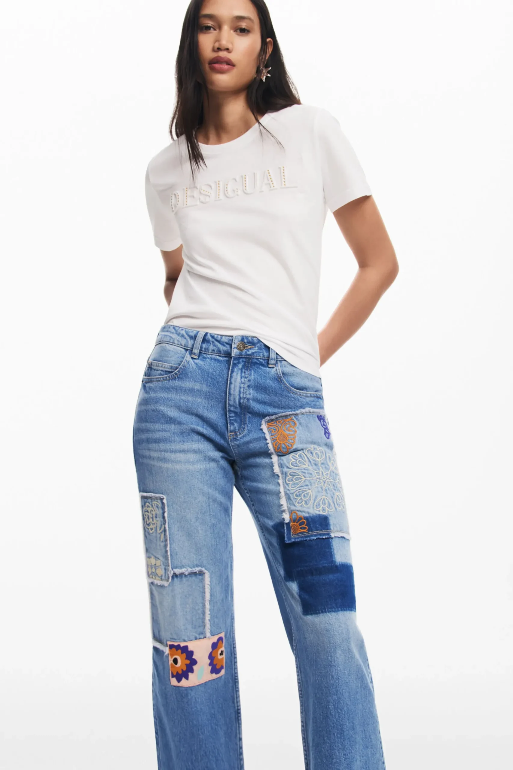 Jeans|Calças<Desigual Jeans patchwork