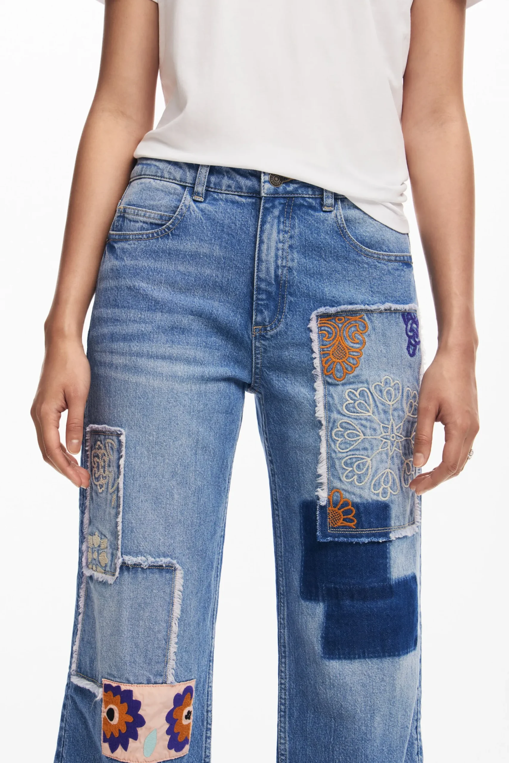 Jeans|Calças<Desigual Jeans patchwork