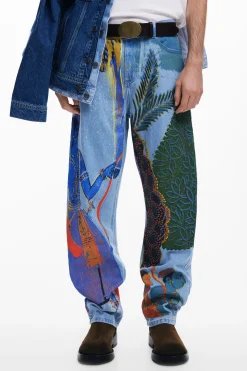 Jeans E Calças<Desigual Jeans straight estampados Índia