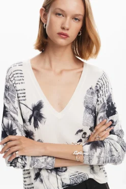 Roupa De Malha|Malha<Desigual Jersey de malha estampado com textos