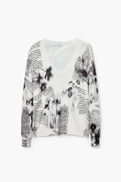 Roupa De Malha|Malha<Desigual Jersey de malha estampado com textos