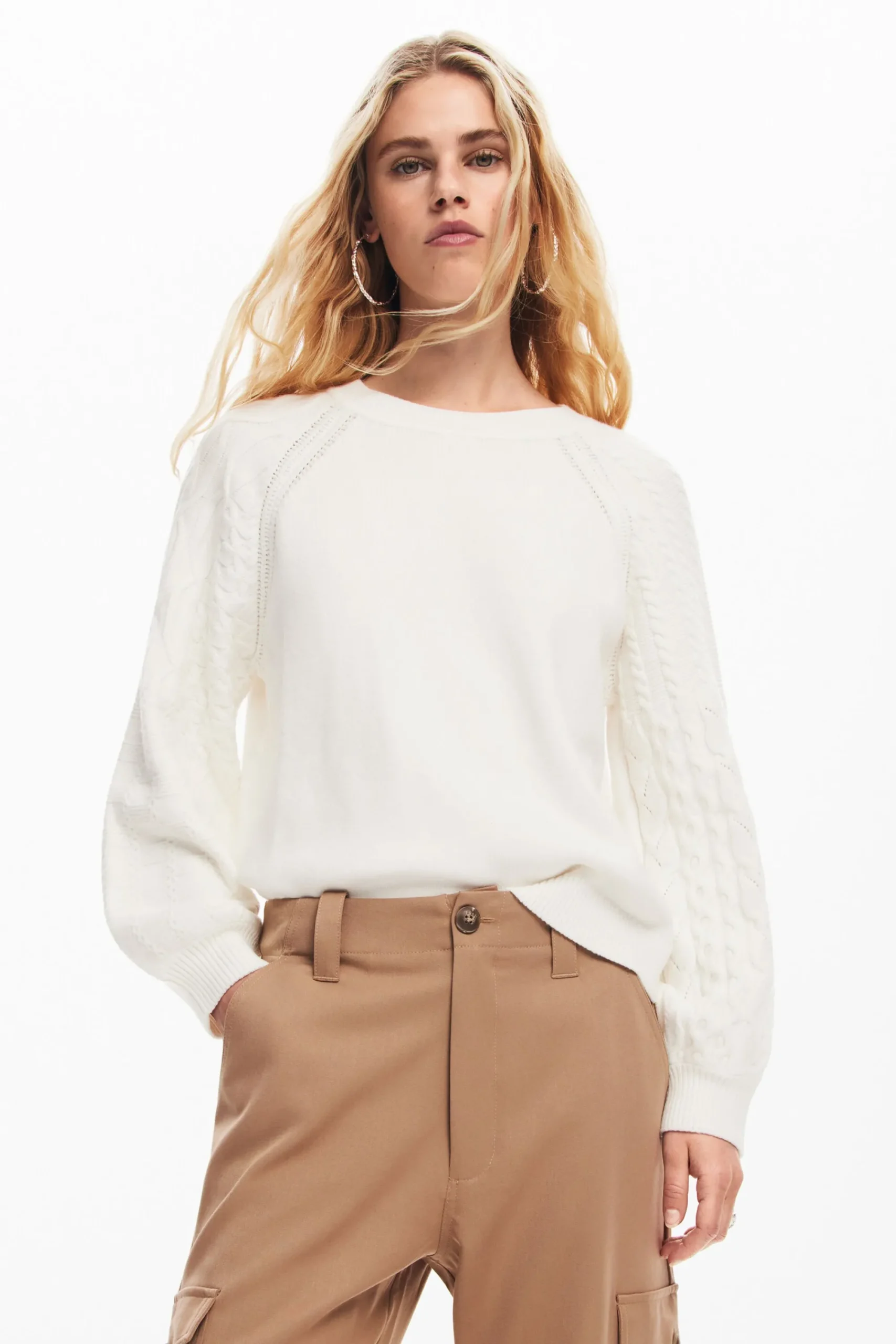 Roupa De Malha|Malha<Desigual Jersey de mangas texturizadas