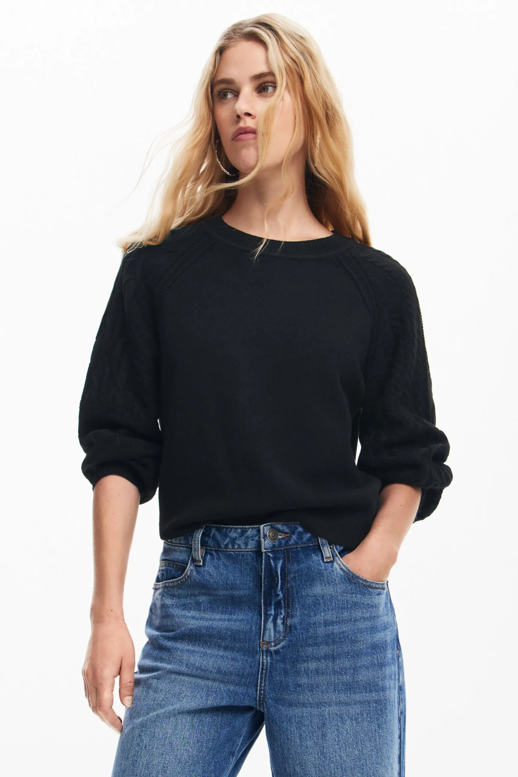 Roupa De Malha|Malha<Desigual Jersey de mangas texturizadas