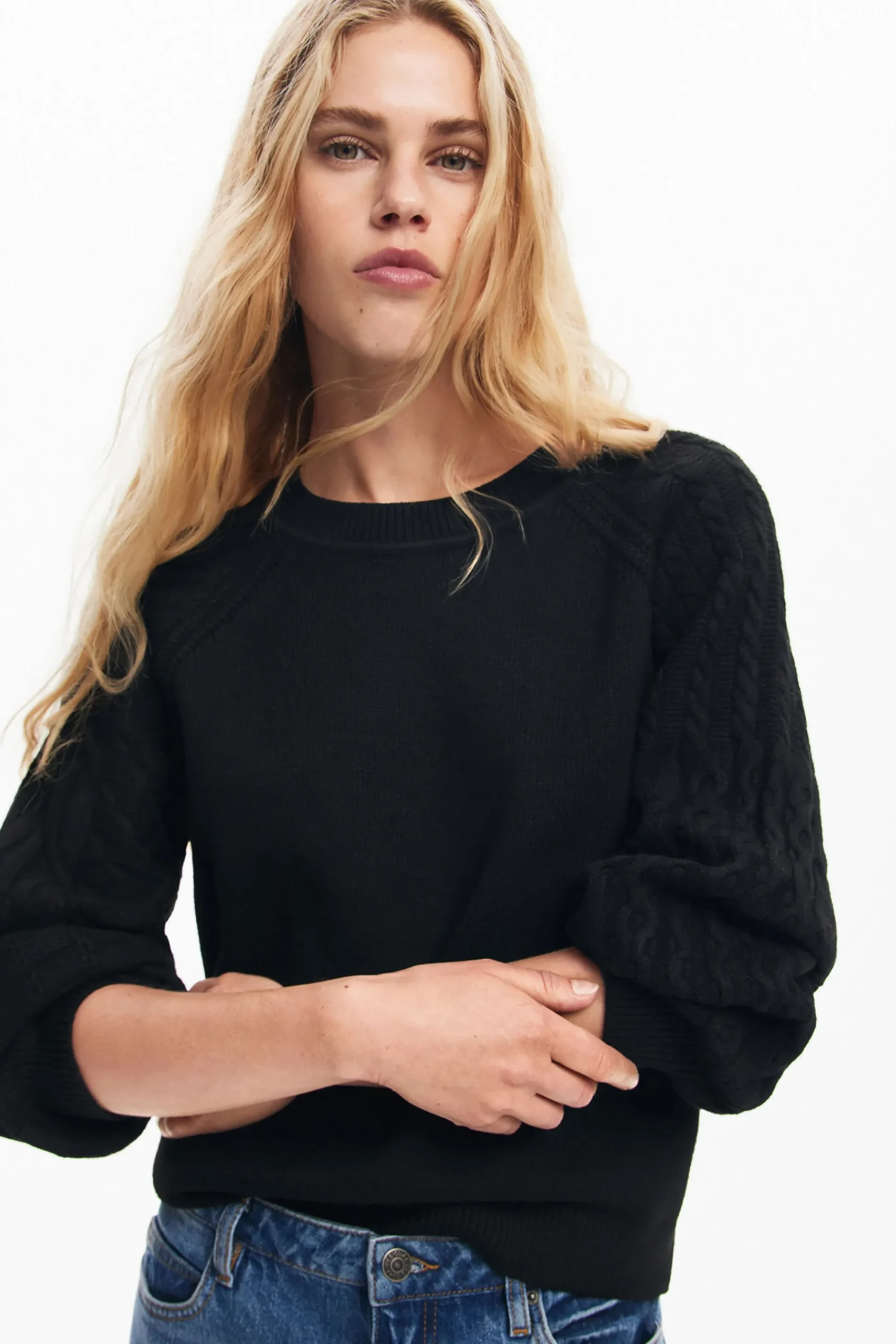 Roupa De Malha|Malha<Desigual Jersey de mangas texturizadas
