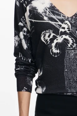 Roupa De Malha|Malha<Desigual Jersey estampado de jornal