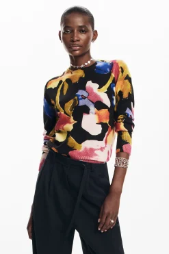 Roupa De Malha|Malha<Desigual Jersey flores artísticas