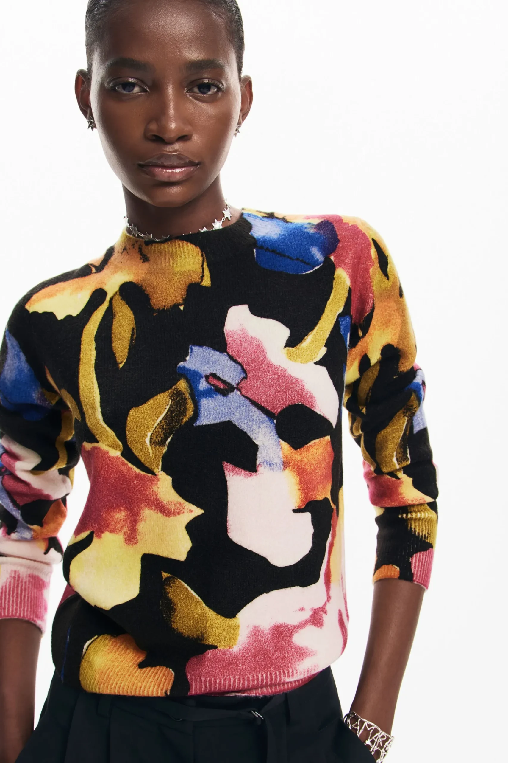 Roupa De Malha|Malha<Desigual Jersey flores artísticas