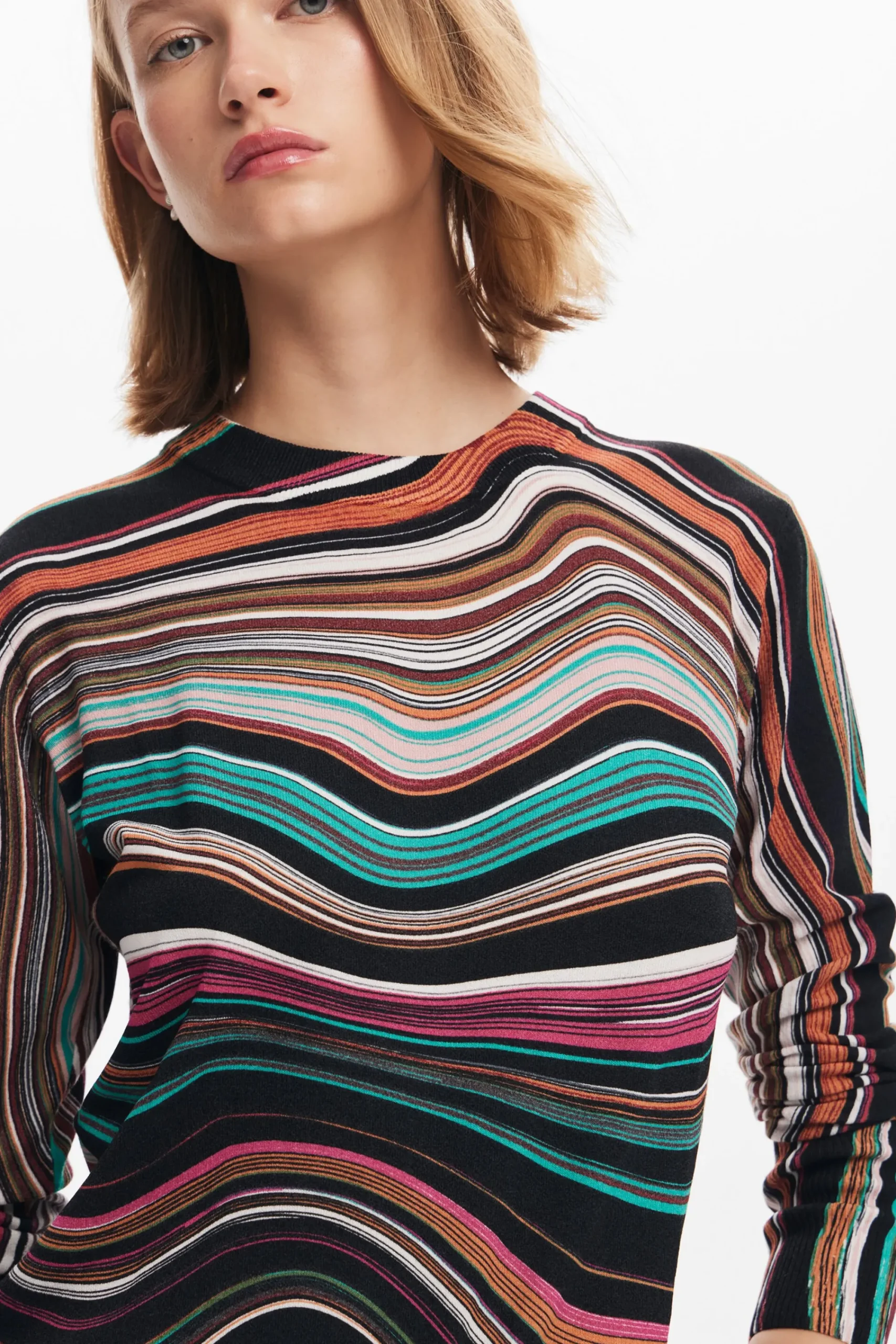 Roupa De Malha|Malha<Desigual Jersey listrado ondulado