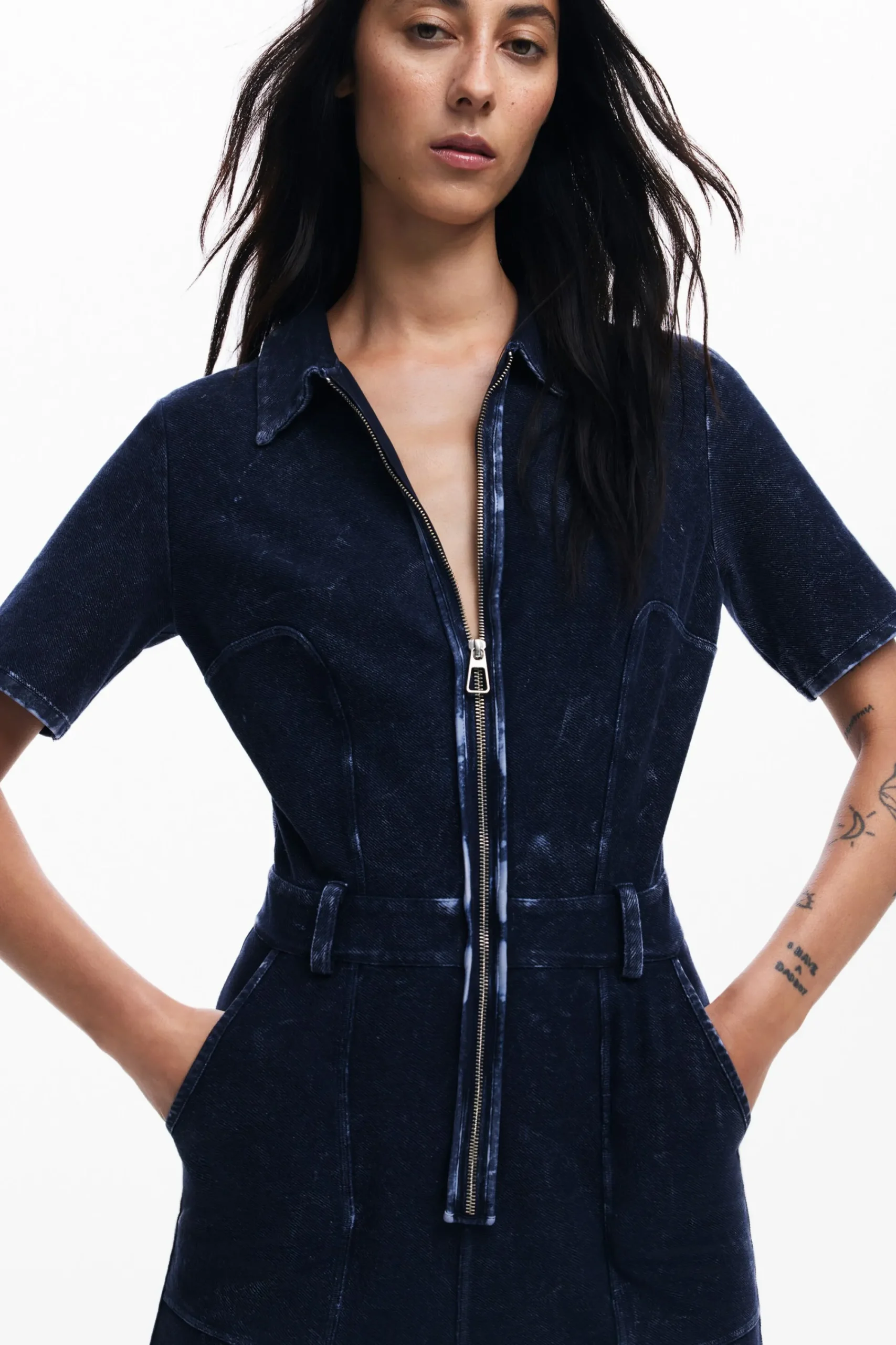 Calças|Vestidos E Macacões<Desigual Macacão denim com efeito lavado