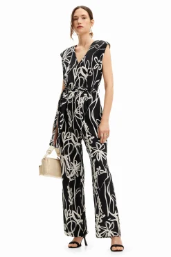 Calças|Vestidos E Macacões<Desigual Macacão longo com flores ilustradas